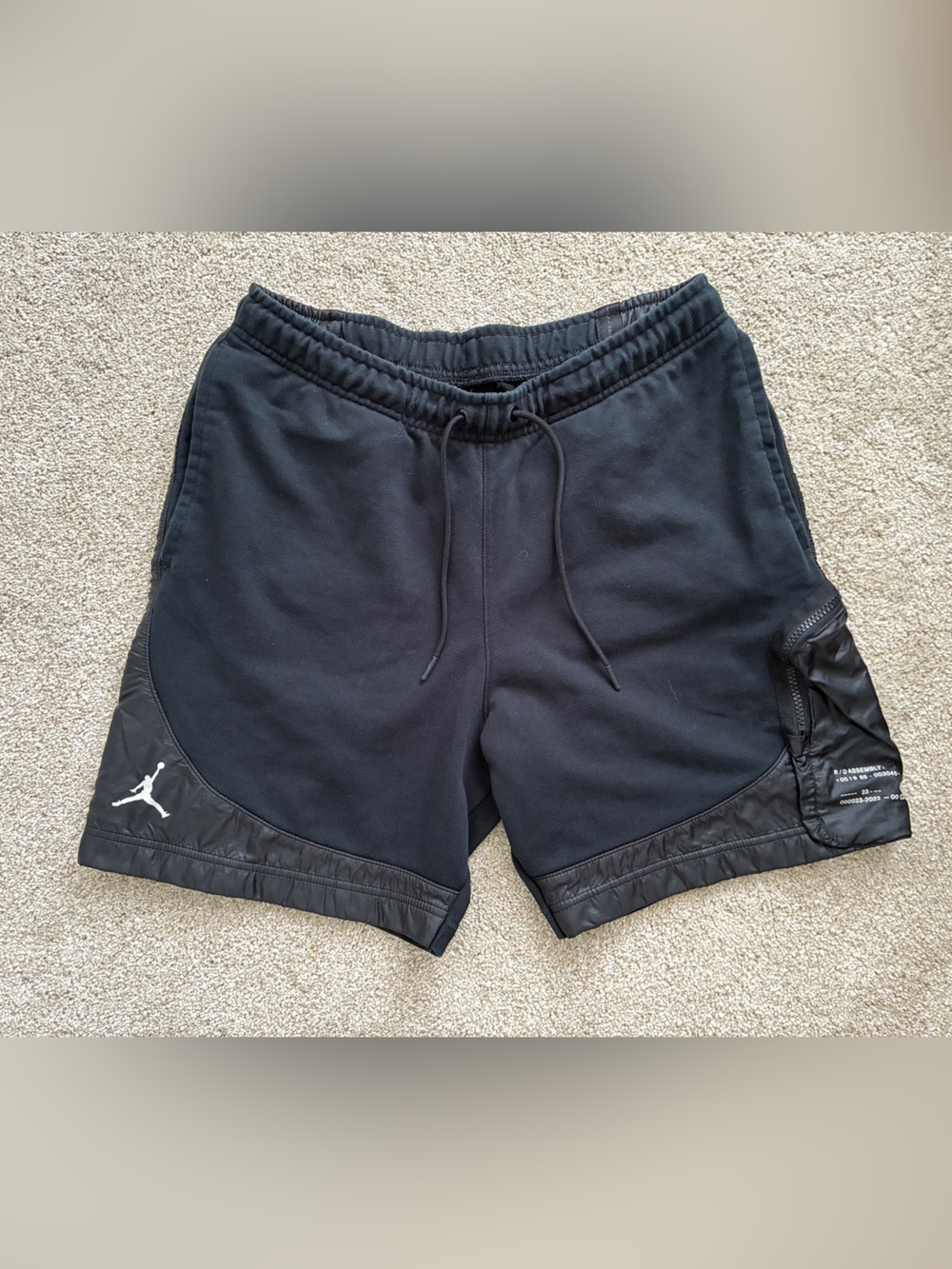 Jordan Black Men's Athletic Drawstring Shorts with Jumpman